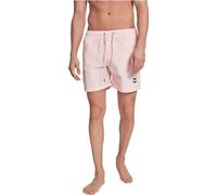 Urban Classics Herren Block Swim Shorts - Badeshorts mit Kordelzug & Taschen, schnelltrocknend, ideal für Strand, Pool & Urlaub,Rosa,L
