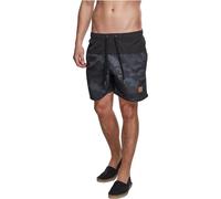 Urban Classics Herren Block Swim Shorts - Badeshorts mit Kordelzug & Taschen, schnelltrocknend, ideal für Strand, Pool & Urlaub,Blk/Darkcamo,XL