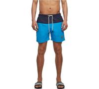 Urban Classics Herren Badeshorts – schnelltrocknend, Kordelzug, Taschen – Dunkelblau/Himmelblau 5XL