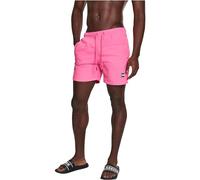 Urban Classics Herren Badeshorts Block – schnelltrocknend, Kordelzug & Taschen – Neonpink 5XL