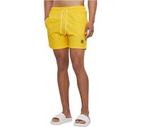 Badeshorts URBAN CLASSICS "Urban Classics Herren Block Swim Shorts", Herren, Gr. L, US-Größen, gelb (chrome gelb), 100% Polyamid, Badehosen Badeshorts (86442605-L) chrome gelb
