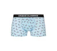 Boxershorts URBAN CLASSICS "Urban Classics Herren Boxer Shorts 3-Pack", Herren, Gr. S, 1 Stk., melon aop charcoal schwarz, 95% Baumwolle, 5% Elasthan, Unterhosen (30669638-S) melon aop charcoal schwar