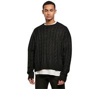 Rundhalspullover URBAN CLASSICS "Urban Classics Herren Boxy Sweater", Herren, Gr. XL, schwarz, 100% Polyacryl, unifarben, oversize, Rundhals, Pullover (81032432-XL) schwarz
