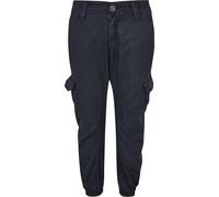 Stoffhose URBAN CLASSICS "Urban Classics Herren Boys Cargo Jogging Pants", Mädchen, Gr. 146/152, Normalgrößen, navy, 100% Baumwolle, unifarben, normal, Hosen Stoffhose (76461324-146) navy