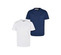Urban Classics Herren Boys Organic Cotton Basic Pocket Tee 2-Pack White/darkblue, 146/152