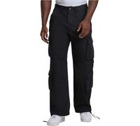 Urban Classics Herren Cargohose Double Cargo Pants, Cargohose für Männer, Regular Fit, Mid-Rise-Schnitt, black, 32