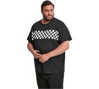 Urban Classics Herren Check Panel Tee T-Shirt, Black (Black/White 00826), M
