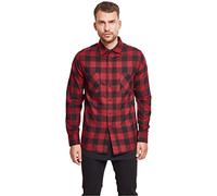 Urban Classics Herren Checked Flanellhemd – Mehrfarbig (Blk/Burg) – Langarm – 3XL EU
