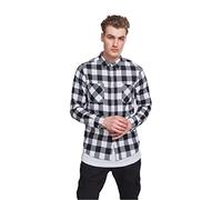 URBAN CLASSICS HERREN CHECKED FLANELL KAROHEMD, Größe:L, Farbe:black/white
