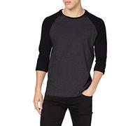 Urban Classics Herren Contrast 3/4 Sleeve Raglan Tee T Shirt, Cha/Blk, S EU