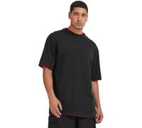Urban Classics Herren Bekleidung Contrast Tall Tee T shirt, Mehrfarbig (Blk/Red), 3XL Große Größen EU