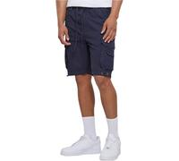 Stoffhose URBAN CLASSICS "Urban Classics Herren Double Pocket Cargo Shorts" Gr. M, US-Größen, blau (navy) Herren Hosen (77638355-M) navy