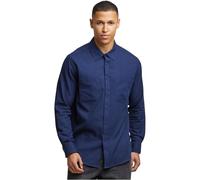 Flanellhemd URBAN CLASSICS "Urban Classics Herren Flanell Shirt", Herren, Gr. L, US-Größen, navy, 100% Baumwolle, unifarben, normal, amerikanischer Ausschnitt, Hemden (39700721-L) navy