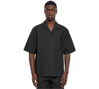 Urban Classics Herren Hemd Relaxed Seersucker Short Sleeve Shirt, lässiges Kurzarm Hemd für Männer, black, S
