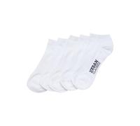 Urban Classics Logo No Show Socks 5-Pack TB2157, color:white, size:39-42