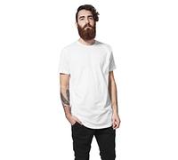 Urban Classics Herren Geformtes langes T-Shirt, Weiß, 5XL