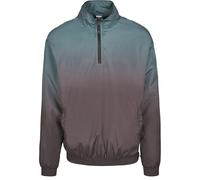 Urban Classics Herren Gradient Pull Over Jacket - Loose Fit Überziehjacke mit Farbverlauf, Stehkragen & Zip-Pocket, Mesh-Innenfutter, Black/bottlegreen, XL