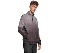 Urban Classics Herren Gradient Pull Over Jacket - Loose Fit Überziehjacke mit Farbverlauf, Stehkragen & Zip-Pocket, Mesh-Innenfutter, Black/grey, M