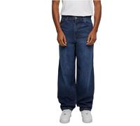 Urban Classics Herren Heavy Ounce Baggy Fit Jeans - Weite Denim Hose im Loose Fit aus Baumwolle, Wide Leg Jeans im 90s Streetwear Style für Freizeit & Alltag,New Dark Blue Washed,34