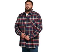 Urban Classics Herren Heavy Oversized Checked Shirt Hemd, Navy/Red, S