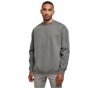 Rundhalspullover URBAN CLASSICS "Urban Classics Herren Heavy Terry Garment Dye Crew" Gr. L, schwarz (schwarzshadow) Herren Pullover (34726748-L) schwarzshadow