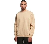 Rundhalspullover URBAN CLASSICS "Urban Classics Herren Heavy Terry Garment Dye Crew", Herren, Gr. S, unionbeige, 100% Baumwolle, unifarben, oversize, Rundhals, Pullover Rundhalspullover (48472421-S) u