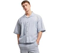 Urban Classics Hemd Boxy Structured Short Sleeves Shirt TB7562 Lightblue/White-XL