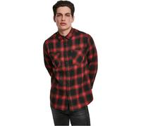 Urban Classics Herren Hemd Checked Flanell Shirt 6 Freizeithemd, per Pack Mehrfarbig (Black/Red 02374), X-Large (Herstellergröße: XL)