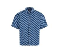 Urban Classics Herren TB6694-Laser Check Printed Boxy Shirt Hemd, bluelasercheck, 5XL