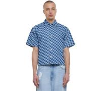 Urban Classics Herren Kurzarmhemd TB6694 – Laser Check Boxy – Blau XL