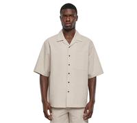 Urban Classics Herren Hemd Relaxed Seersucker Short Sleeve Shirt, lässiges Kurzarm Hemd für Männer, cloud, XXL