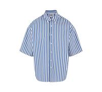 Urban Classics Herren TB6658-Striped Short Sleeve Summer Shirt Hemd, White/Blue, M