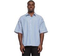 Langarmhemd URBAN CLASSICS "Urban Classics Herren Striped Short Sleeve Summer Shirt", Herren, Gr. XL, US-Größen, blau (weiß, blau), 58% Baumwolle, 42% Polyester, normal, Hemden (78036752-XL) weiß, bla