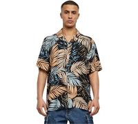 Kurzarmhemd URBAN CLASSICS "Urban Classics Herren Viscose AOP Resort Shirt", Herren, Gr. XXL, US-Größen, bunt (palmfront), 100% Viskose, normal, Kurzarm, Hemden (85865034-XXL) palmfront