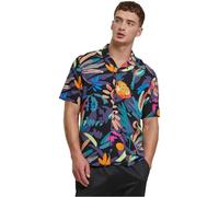 Urban Classics Herren Hemd Viscose AOP Resort Shirt, lässiges Hemd für Männer, mit floralem Print, erhältlich in vielen Farbvarianten, Größen XS-5XL