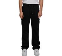 Urban Classics Herren Cargohose Cotton – 100% Baumwolle, Loose Fit, Gr. M, Schwarz