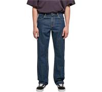 Urban Classics Herren Hose Open Edge Loose Fit Jeans mid Indigo Washed 34