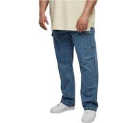 Bequeme Jeans URBAN CLASSICS "Urban Classics Herren Straight Leg Cargo Jeans" Gr. 33, Normalgrößen, blau (light blue washed) Herren Jeans (18434849-33) light blue washed