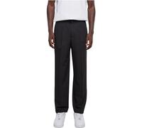 Stoffhose URBAN CLASSICS "Urban Classics Herren Wide Fit Pants", Herren, Gr. 32, Normalgrößen, schwarz, 77% Polyester, 17% Viskose, 6% Elasthan, unifarben, loose fit, Hosen (63637813-32) schwarz