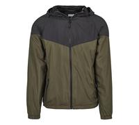 Urban Classics Herren Jacke 2 - Tone Tech Windrunner TB2107, Gr. Small (Herstellergröße: S), Mehrfarbig (Black/Dark Olive 01338)
