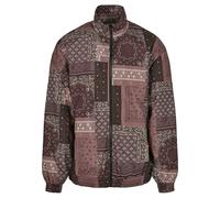 Urban Classics Herrenjacke 90's Track Jacket Bandana AOP Weiß/Beere/Dunkelbraun L