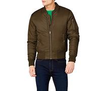 Urban Classics Herren Jacke - Basic Bomber Jacket, Bomberjacke mit aufgesetzter Tasche und Zipper am Arm, Grün (Darkolive 551), Gr. XX-Large (Herstellergröße: XXL)