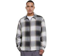 Urban Classics Übergangsjacke Zipped Shirt Jacket kariert schwarz/beige Größe S