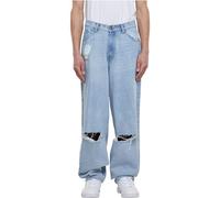 Urban Classics Heavy Ounce Knee Cut Baggy Fit Jeans New Light Blue Washed Größe: 34 | Relaxed Fit Outlet | Herren | Blau