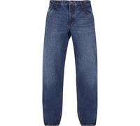 Bequeme Jeans URBAN CLASSICS "Urban Classics Herren Heavy Ounce Straight Fit Zipped Jeans" Gr. 34, Normalgrößen, blau (new mid washed) Herren Jeans (64286666-34) new mid blau washed