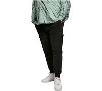 Cargohose URBAN CLASSICS "Urban Classics Herren Fitted Cargo Sweatpants", Herren, Gr. M, US-Größen, caviar, 80% Baumwolle, 20% Polyester, unifarben, slim fit, Hosen Cargohose (88122954-M) caviar
