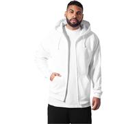 Urban Classics Herren Sweatjacke Zip Hoody, Kapuze, Reißverschluss, Loose Fit, XXL Weiß