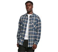Langarmhemd URBAN CLASSICS "Urban Classics Herren Lake Check Shirt" Gr. M, US-Größen, blau (dunkelblau, sandweiß) Herren Hemden (50348253-M) dunkelblau, sandweiß