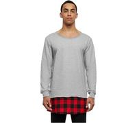 Urban Classics Langarmshirt Long Flanell Bottom Open Edge Crewneck S Grau verschiedene S