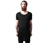 Urban Classics Long Open Edge Front Zip Tee in Gr. XS in Schwarz